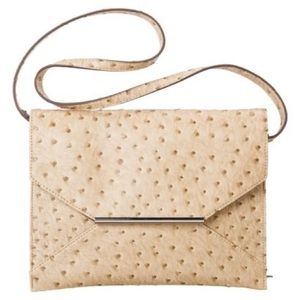 Tan Ostrich Leather Envelope Purse/Clutch